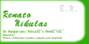 renato mikulas business card